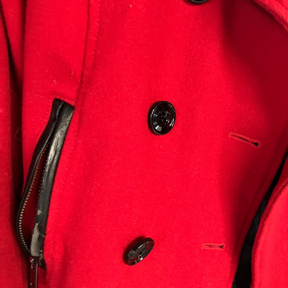 Women's Red pea coat Black Rivet - Picture 3 of 6